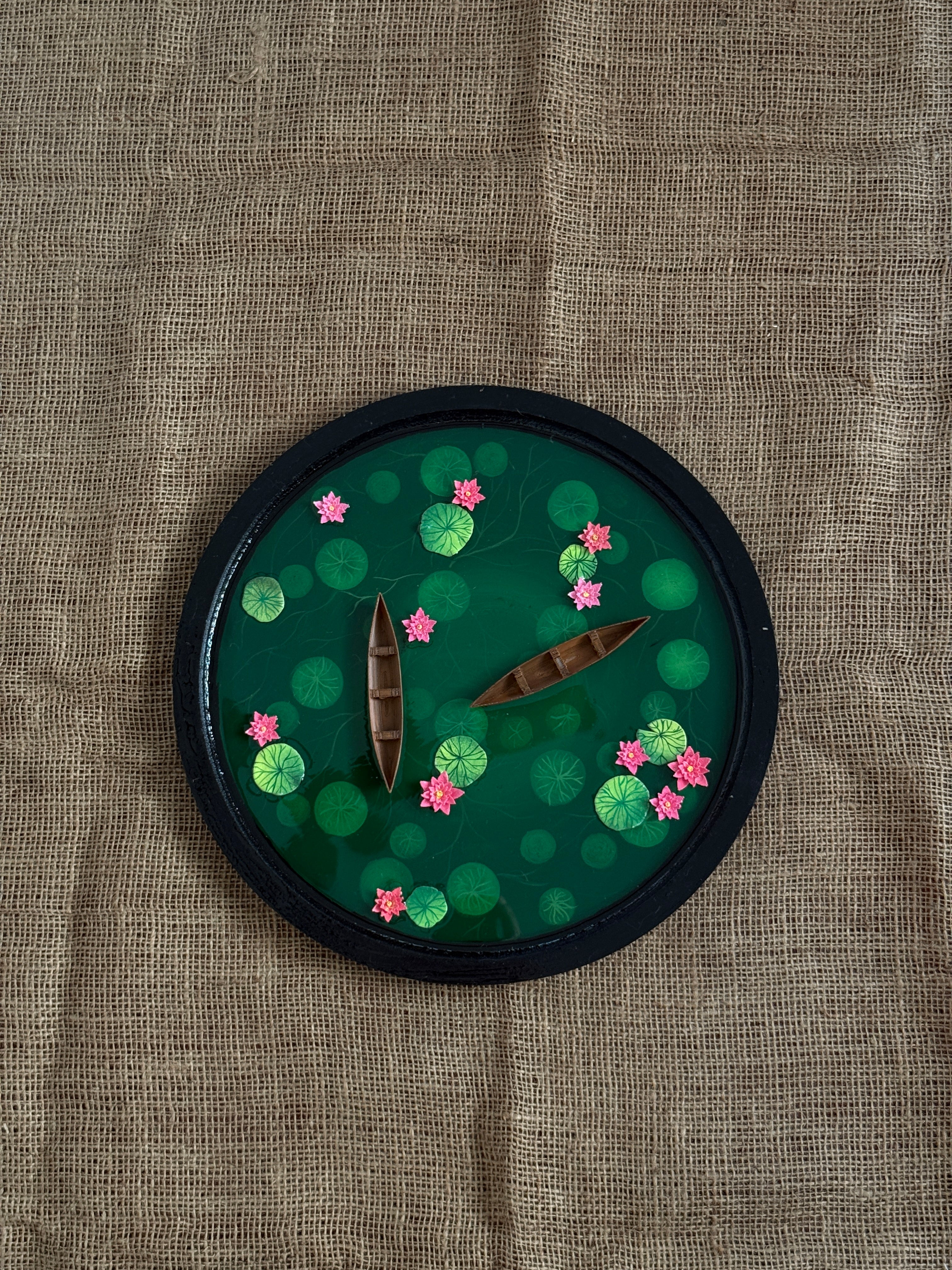 Plantaura Lotus Pond Resin Art Round